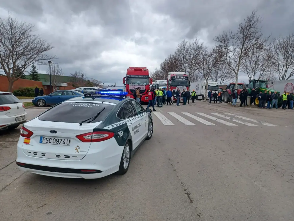 Protestas de los transportistas en Teruel