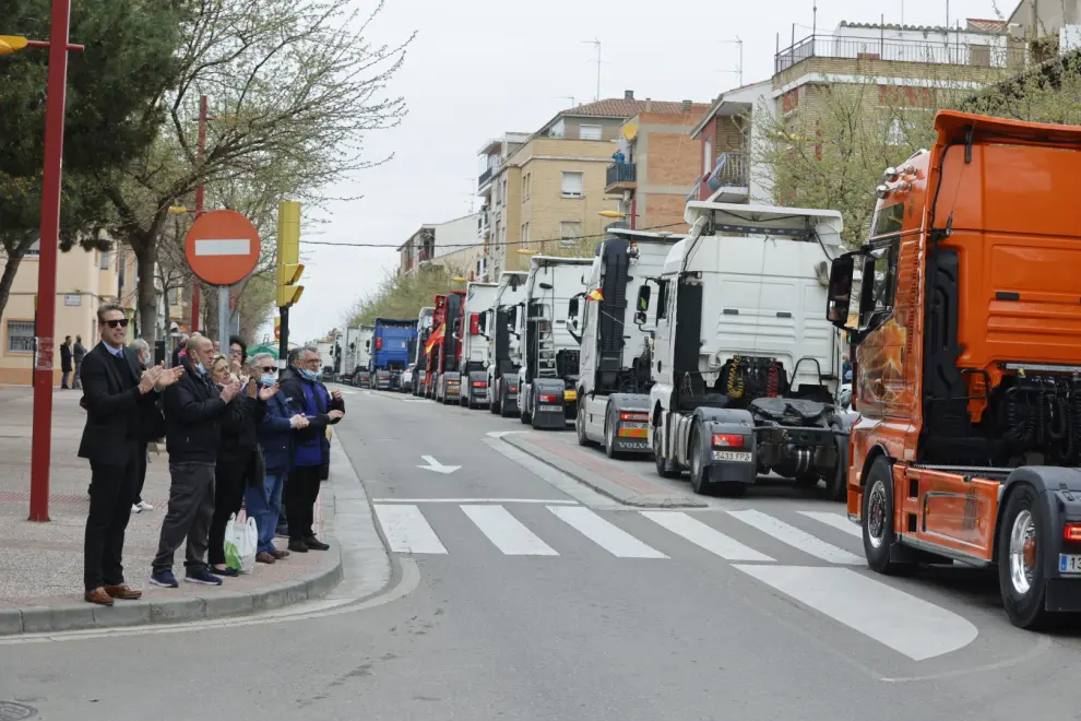 Protestas del sector del transporte en Zaragoza