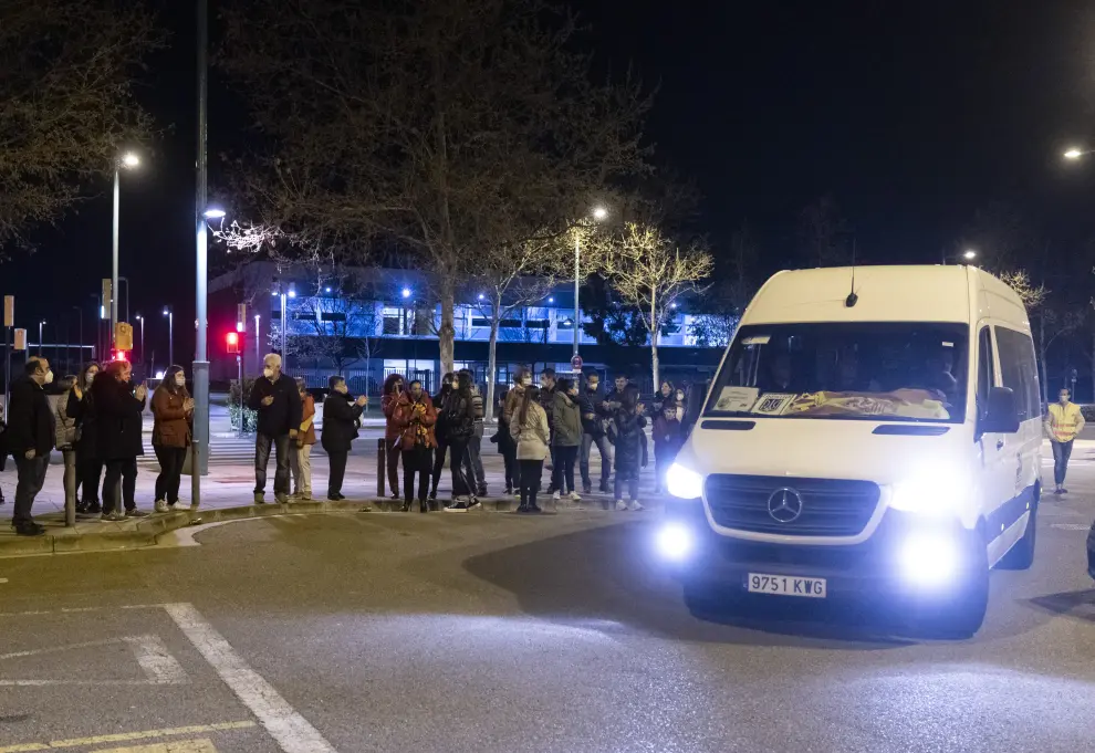 Regresa a Zaragoza el convoy de policías nacionales con 22 refugiados