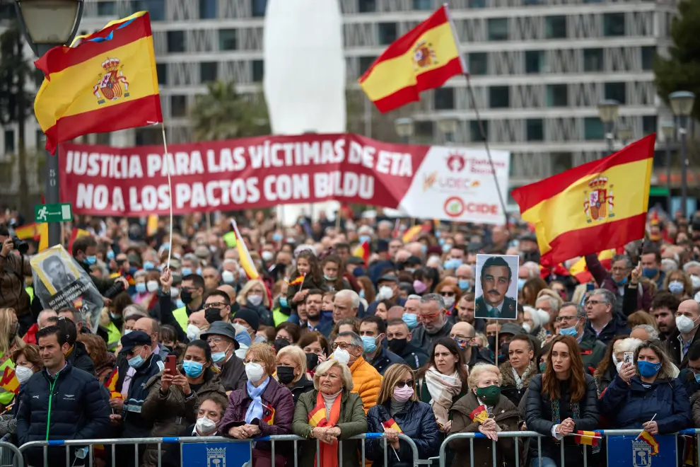 Manifestación convocada por la Asociación Víctimas del Terrorismo en Madrid