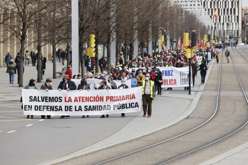 Manifestación en Zaragoza en defensa de la Atención Primaria