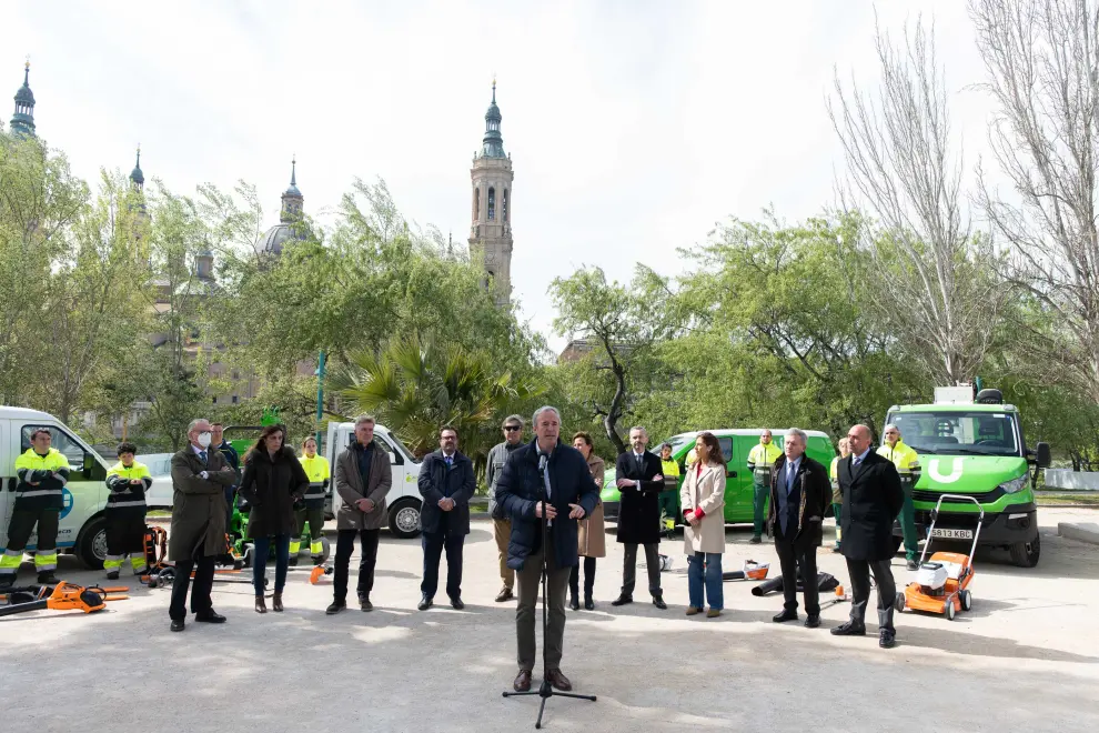 Presentación de las nuevas contratas del servicio de parques, jardines e infraestructuras verdes de Zaragoza