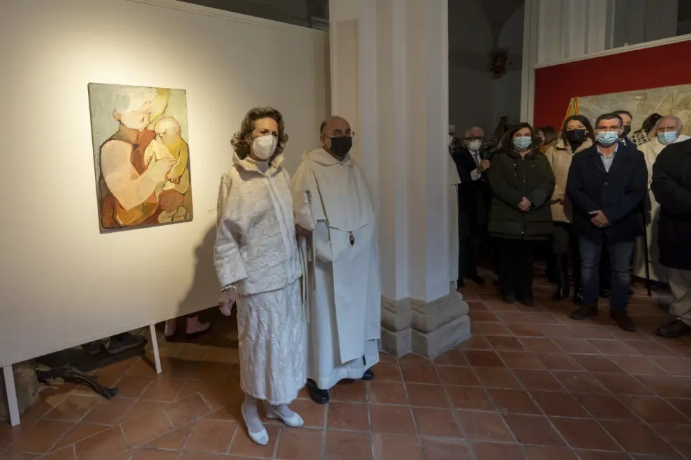 Foto de la exposición de la pintora Nati Cañada en el monasterio turolense del Olivar en Estercuel