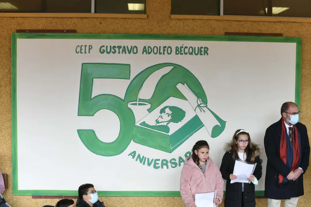 Lambán participa en los actos del 50 aniversario del CEIP Gustavo Adolfo Bécquer de Garrapinillos