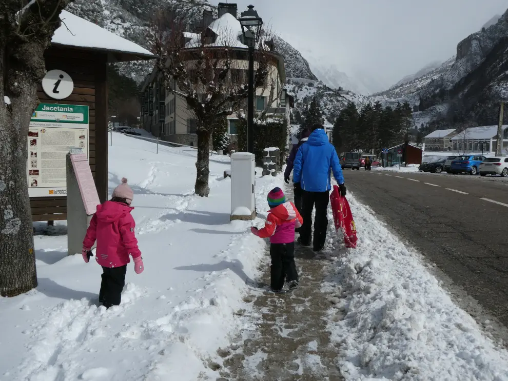 Nevada en Canfranc este sábado, 2 de abril.