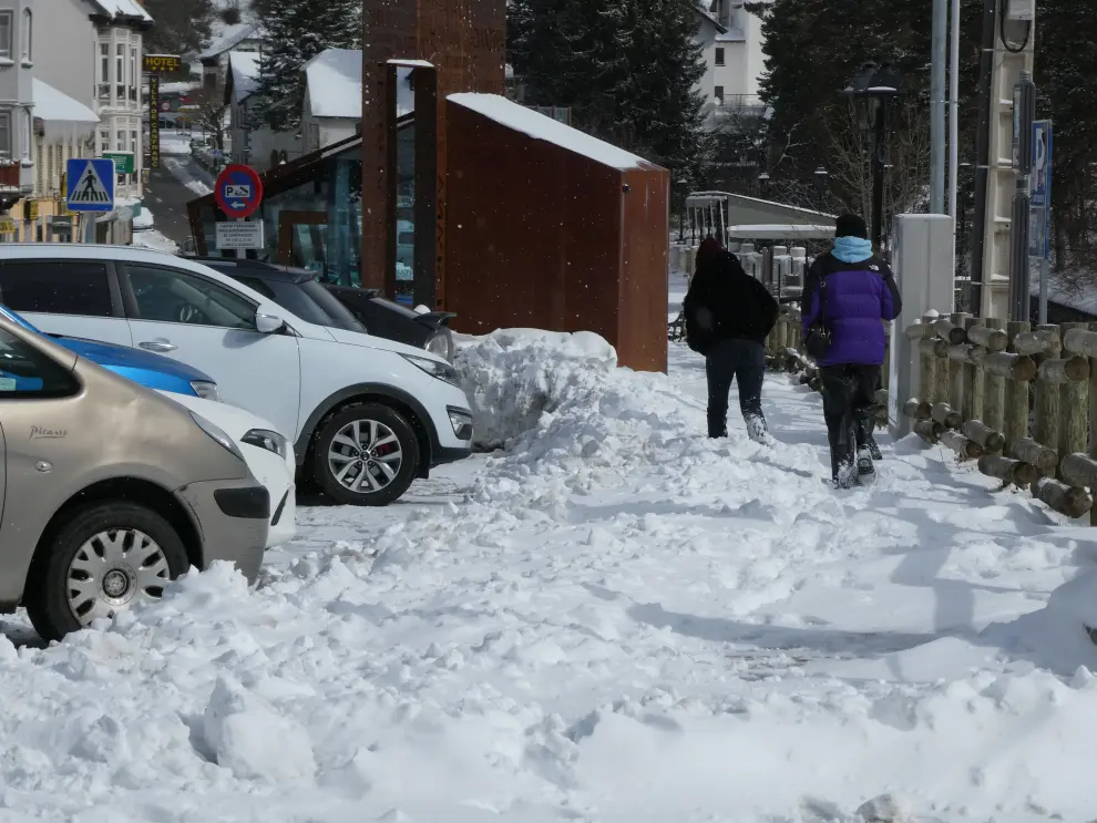 Nevada en Canfranc este sábado, 2 de abril.