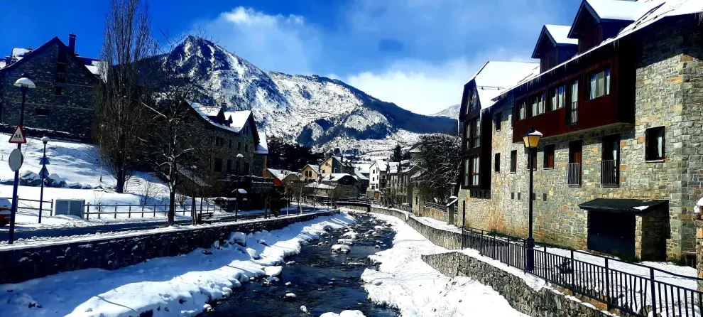 Nevada en Sallént este sábado, 2 de abril.