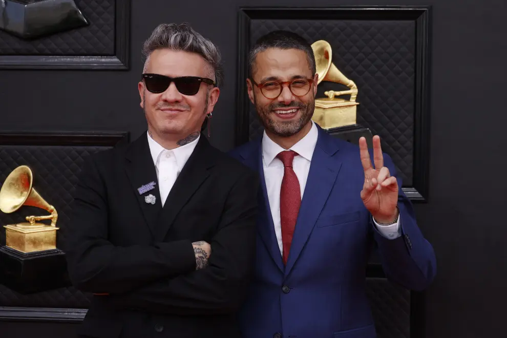 Las Vegas (United States), 03/04/2022.- (L-R) Shaggy and Spice arrive for the 64th annual Grammy Awards at the MGM Grand Garden Arena in Las Vegas, Nevada, USA, 03 April 2022. (Estados Unidos) EFE/EPA/DAVID SWANSON
 USA GRAMMY AWARDS 2022