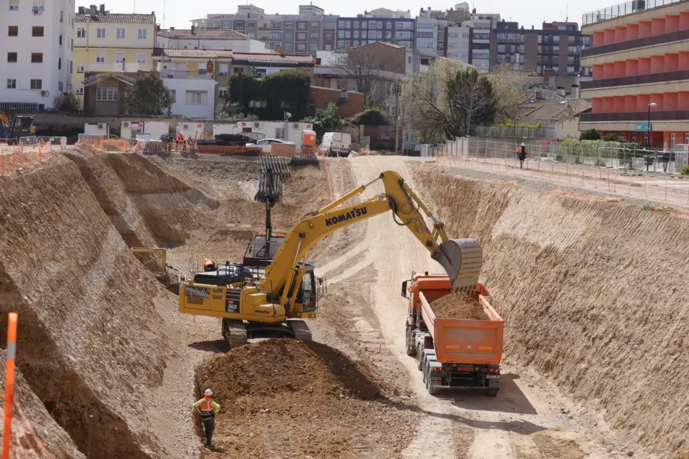Estado de las obras del nuevo parque de los depósitos de Pignatelli