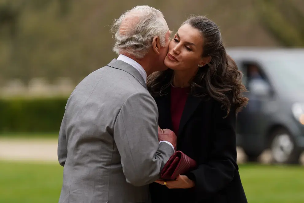 Britain's Prince Charles, and Spain's Queen Letizia visit Auckland Castle to view the Francisco de Zurbaran art collection, in Bishop Auckland, County Durham, Britain April 5, 2022. REUTERS/Russell Cheyne/Pool BRITAIN-ROYALS/CHARLES