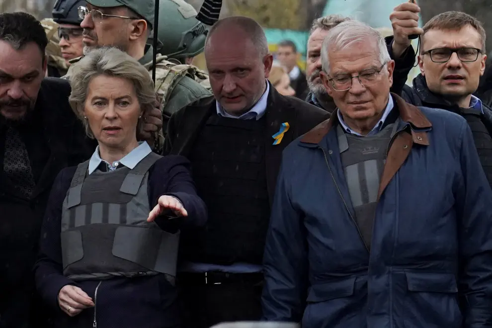 Josep Borrell y Ursula von der Leyen en su visita a Kiev