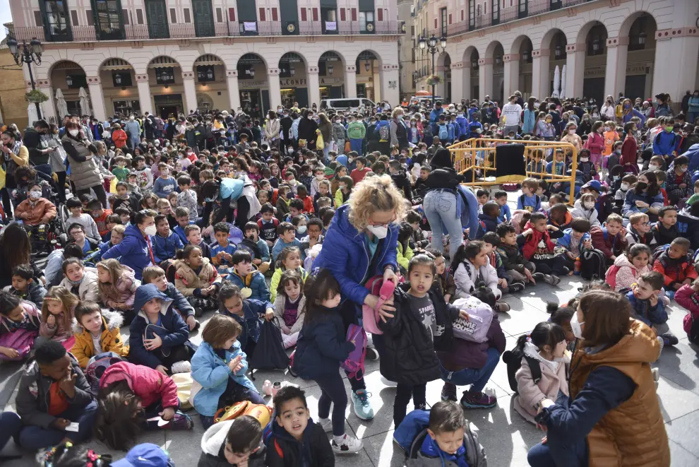 Los escolares de Huesca salen a la calle para apoyar a Aspace.