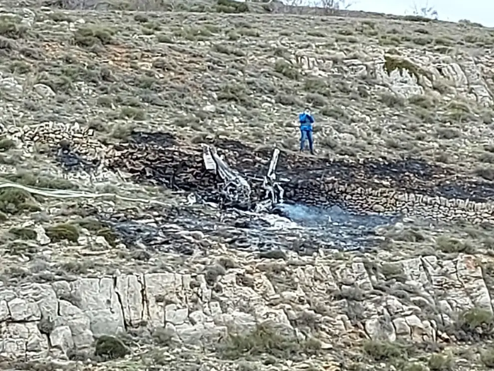 Dos muertos al estrellarse una avioneta cerca de Mosqueruela, en Teruel