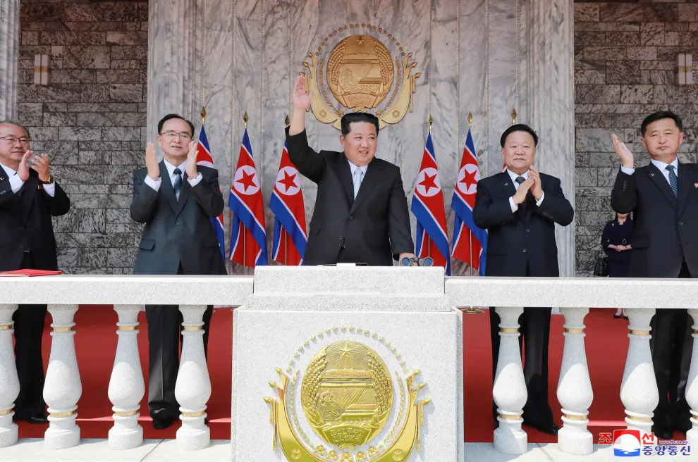 General view during a national meeting and a public procession to mark the 110th birth anniversary of the state's founder, Kim II Sung, in Pyongyang, North Korea, April 15, 2022. Picture taken April 15, 2022 by North Korea's Korean Central News Agency (KCNA). KCNA via REUTERS ATTENTION EDITORS - THIS IMAGE WAS PROVIDED BY A THIRD PARTY. REUTERS IS UNABLE TO INDEPENDENTLY VERIFY THIS IMAGE. NO THIRD PARTY SALES. SOUTH KOREA OUT. NO COMMERCIAL OR EDITORIAL SALES IN SOUTH KOREA. NORTHKOREA-ANNIVERSARY/