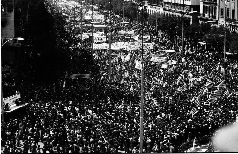 Las manifestaciones en favor de la autonomía eran multitudinarias en la década de los setenta.