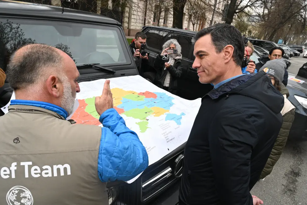 Fotos de la visita de Pedro Sánchez a Kiev
