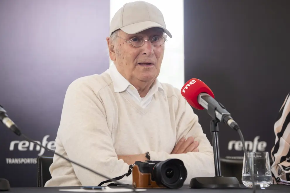 El director Carlos Saura durante la rueda de prensa de presentación de los 66 Premios RNE Sant Jordi de Cinematografía.