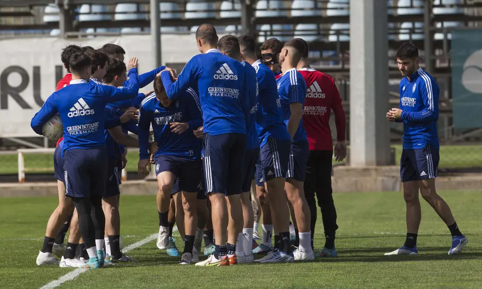 Foto del entrenamiento del Real Zaragoza en la Ciudad Deportiva