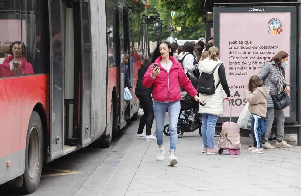 Afecciones por la huelga del bus en Zaragoza.