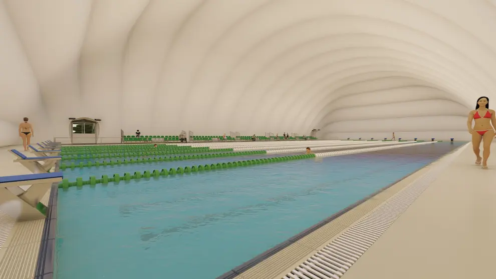 Un globo presostático cubrirá la piscina olímpica exterior de El Olivar
