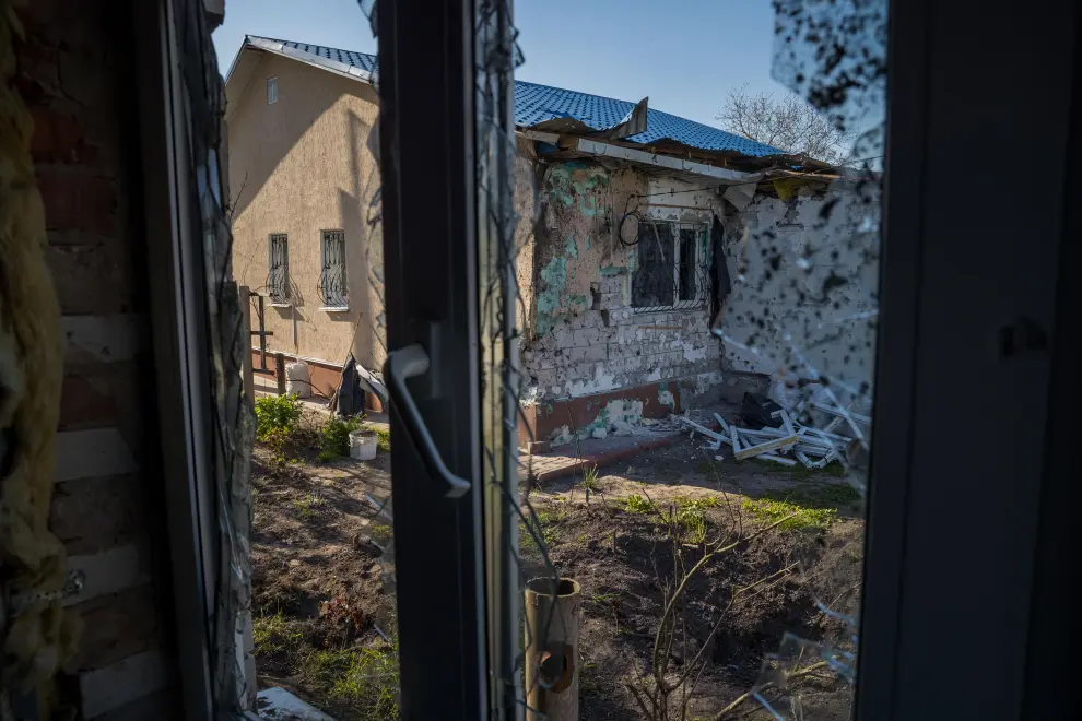 Destrozos en Kiev por impactos de proyectiles de alto calibre