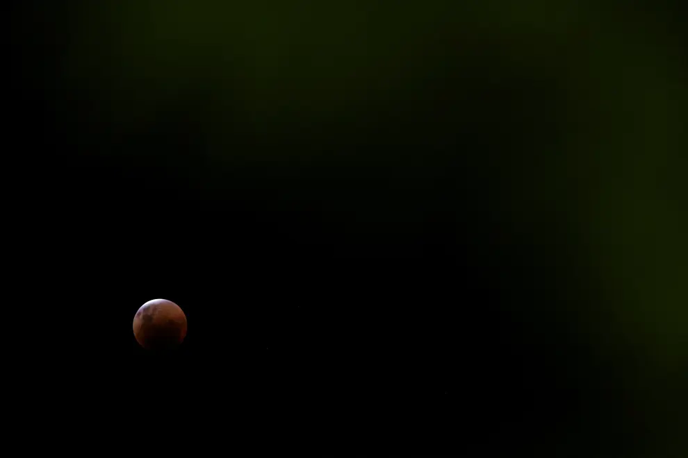 A total lunar eclipse dubbed the 'blood' moon is pictured in Santiago