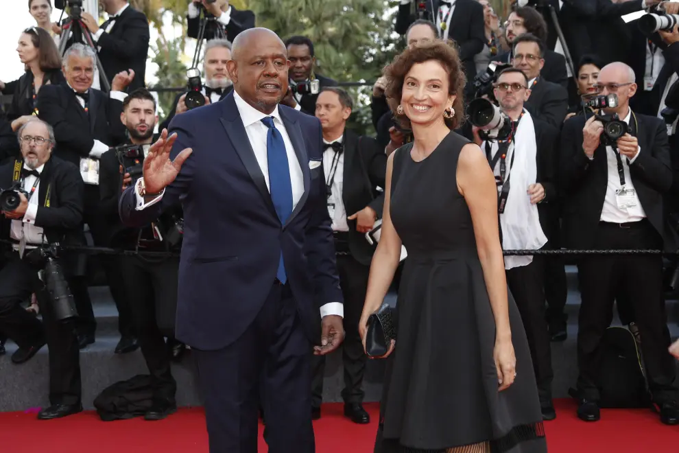 Cannes (France), 17/05/2022.- Forest Whitaker (L) and Audrey Azoulay arrive for the screening of 'Final Cut (Coupez!)' and the Opening Ceremony of the 75th annual Cannes Film Festival, in Cannes, France, 17 May 2022. The festival runs from 17 to 28 May. (Cine, Francia) EFE/EPA/SEBASTIEN NOGIER
 FRANCE CANNES FILM FESTIVAL 2022