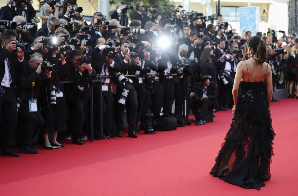 The 75th Cannes Film Festival - Opening ceremony and screening of the film "Coupez" (Final Cut) Out of competition - Red Carpet arrivals - Cannes, France, May 17, 2022. Eva Longoria poses. REUTERS/Eric Gaillard FILMFESTIVAL-CANNES/OPENING RED CARPET