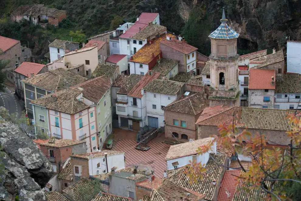 Vista de Libros, pueblo de Teruel.