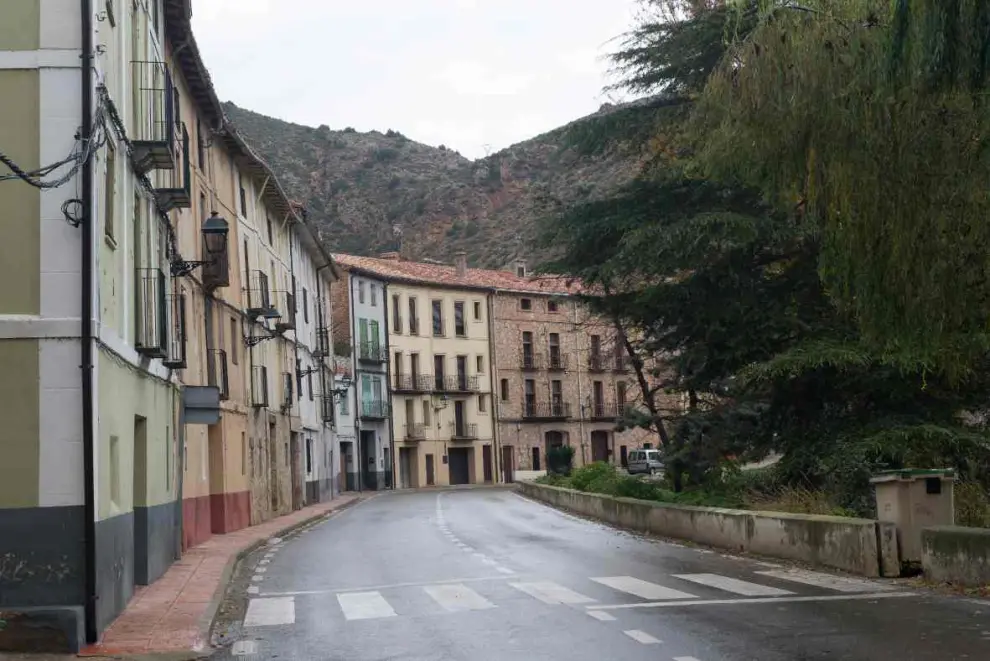 Una calle de Libros, pueblo de Teruel.
