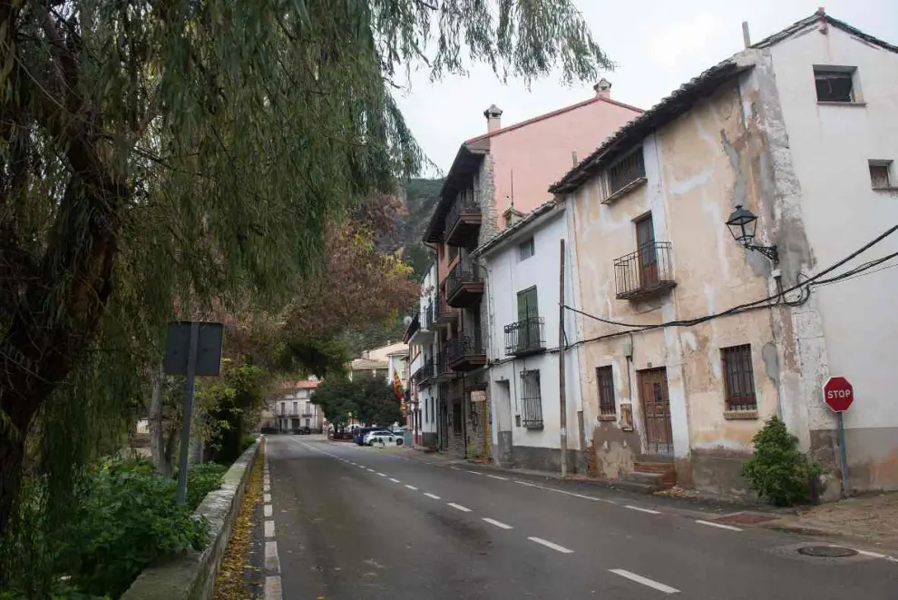 Una calle de Libros, pueblo de Teruel.
