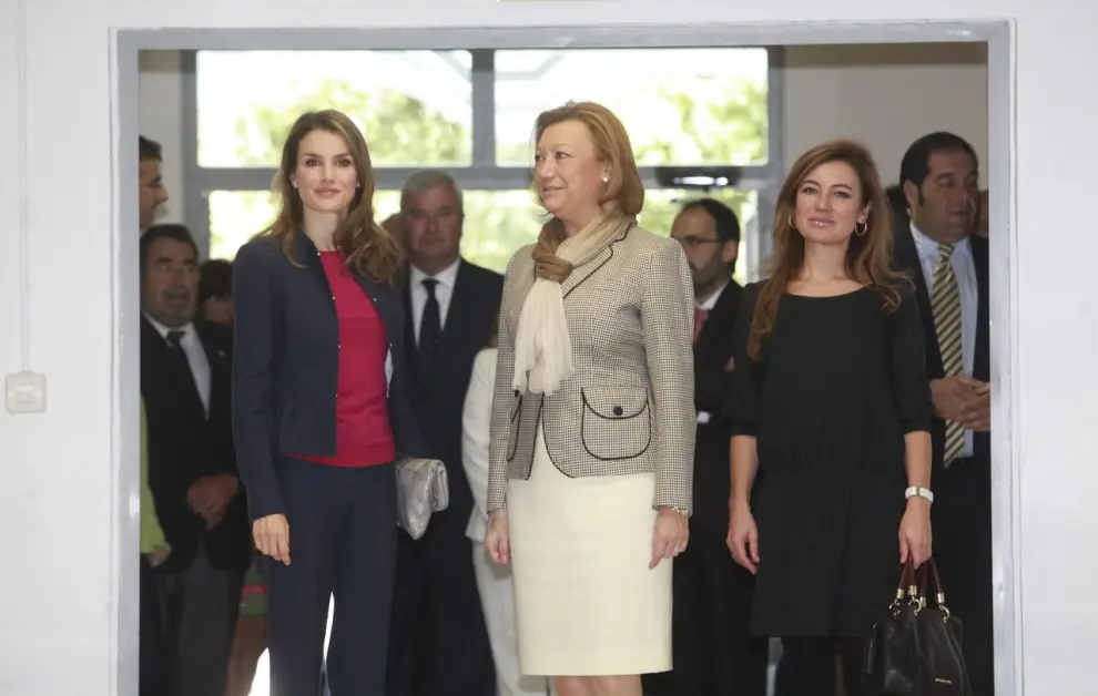 Visita de la entonces princesa de Asturias Letizia Ortiz al Centro Integrado de Formación Profesional del IES Pirámide de Huesca en 2013.