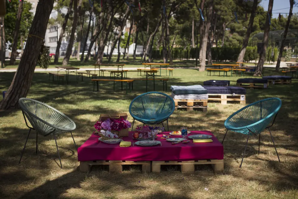 Pícnic preparado en el parque Grande José Antonio Labordeta, por Cristina Banzo.