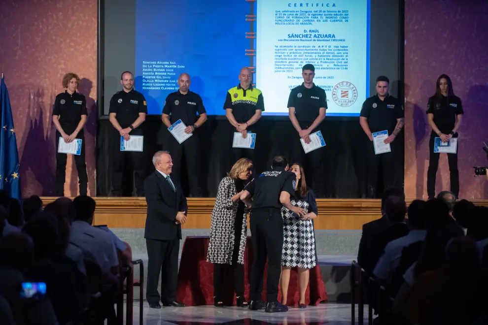 Clausura del XXV Curso de Formación para Ingreso en los Cuerpos de Policía Local en el Edificio Pignatelli de Zaragoza