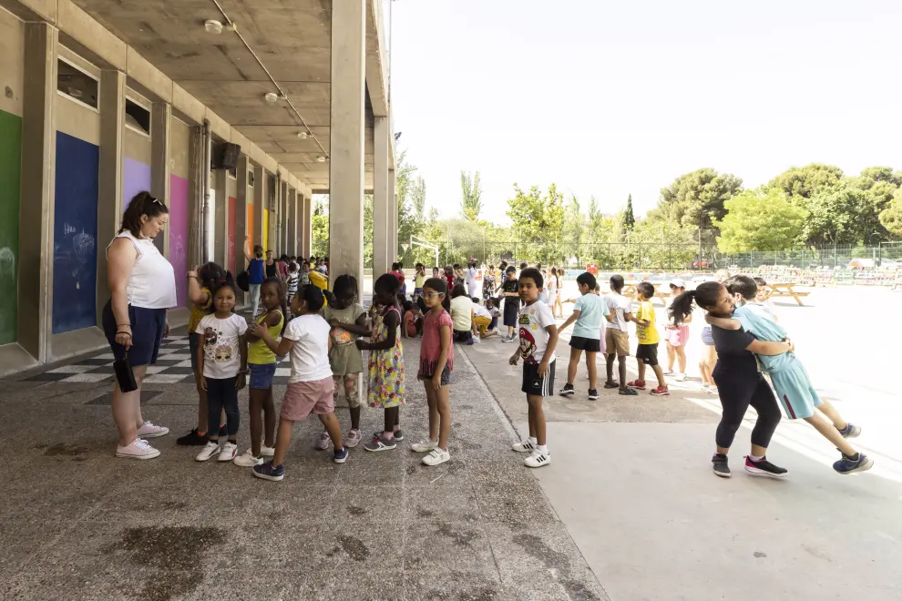 Calor en los centros educativos de Zaragoza: foto del colegio Torre Ramona