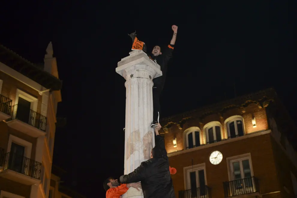 Celebraciones de los triunfos coperos del CV Teruel
