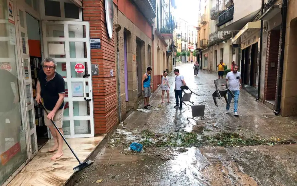 Daños por el tornado y la tormenta en Alcañiz