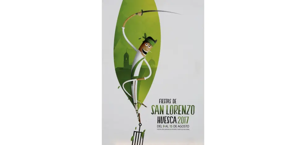 Cartel ganador de las Fiestas de San Lorenzo de Huesca 2017, obra de Rubén Lucas García.