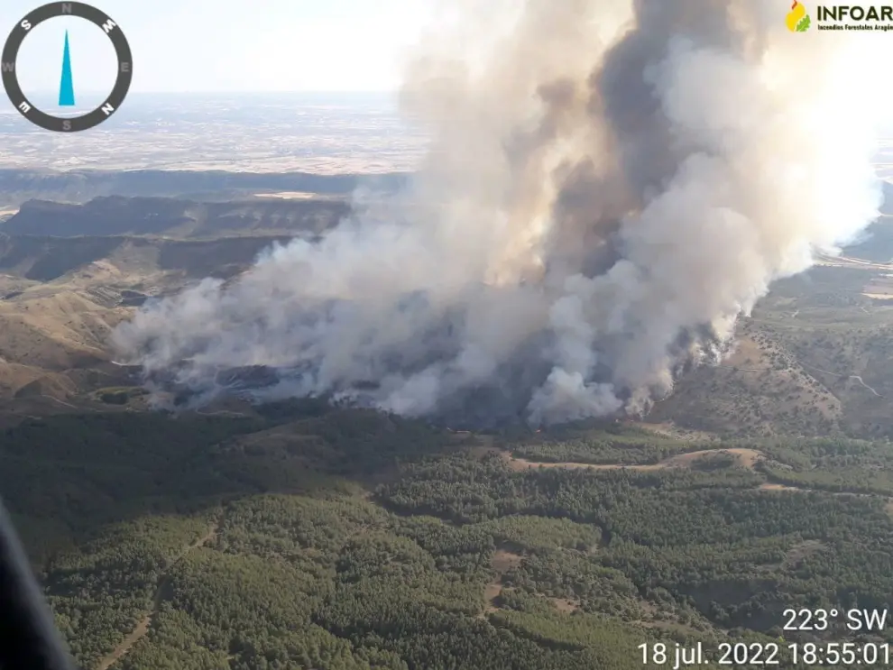 Incendio forestal en Ateca (Zaragoza).