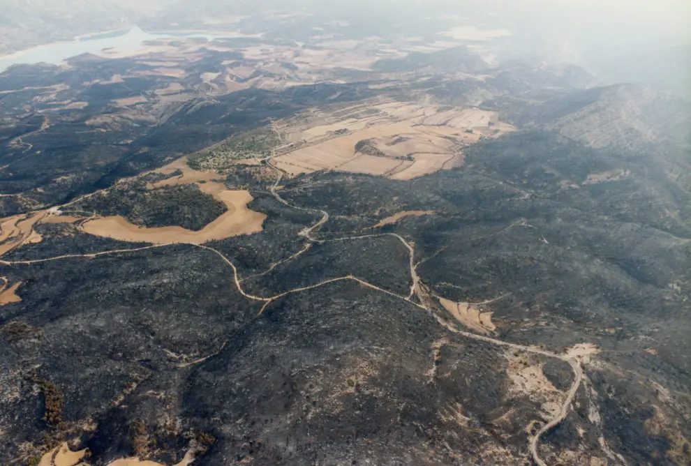 El incendio forestal en el Maestrazgo en julio de 1994