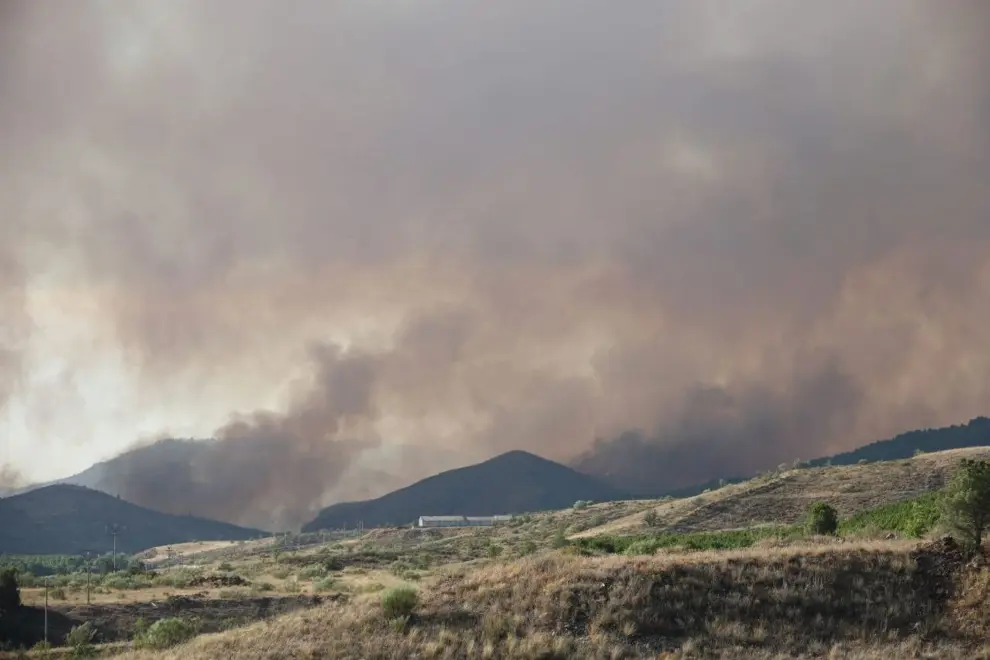 El voraz incendio de Ateca ha calcinado ya 14.000 hectáreas, más del doble de las que llevaba arrasadas a última hora de ayer.