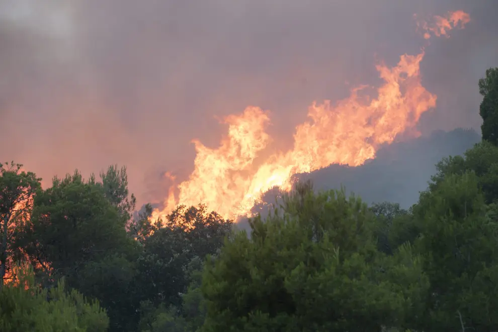 Incendio en las Cinco Villas en 2015.