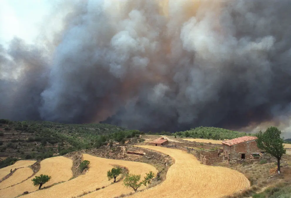 Incendio forestal en el Maestrazgo en julio de 1994
