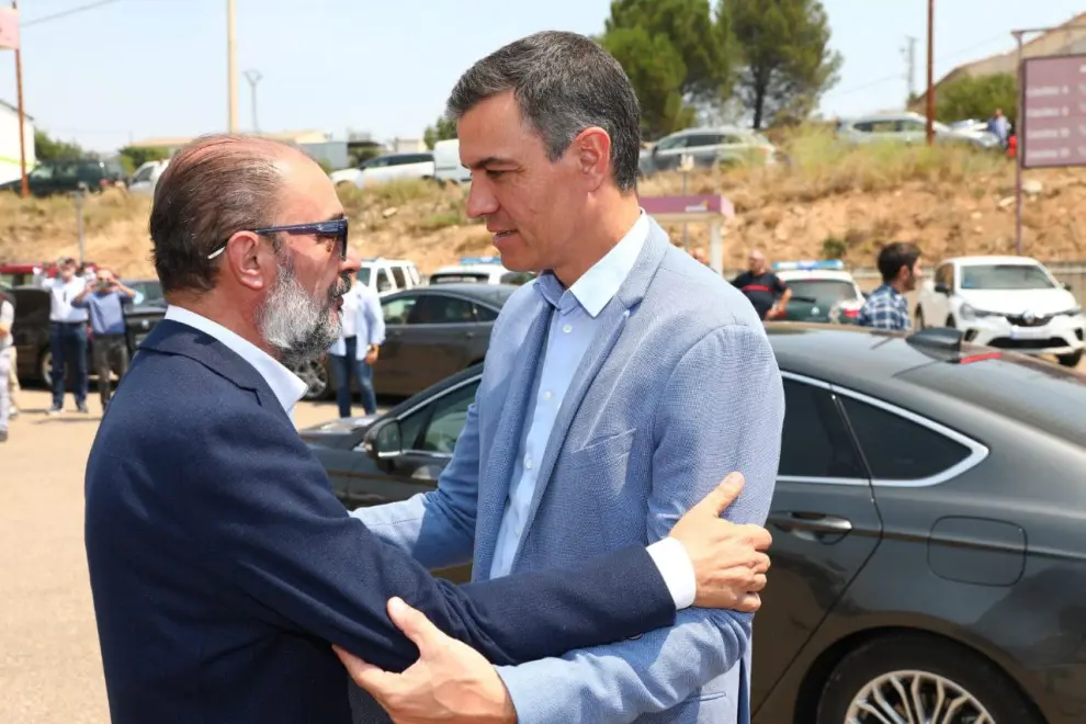 Visita de los presidentes Pedro Sánchez y Javier Lambán a Ateca