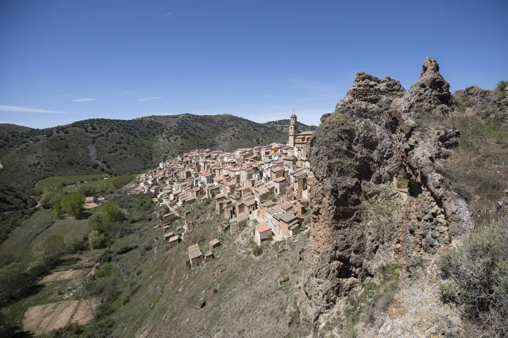 Vista de Moros desde El Mirador diseñado por el arquitecto bilbilitano Sergio Sebastián