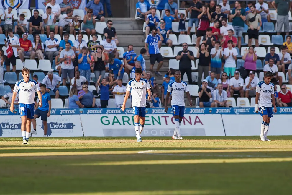 Una imagen del partido Real Zaragoza-Lleida, disputado este sábado.
