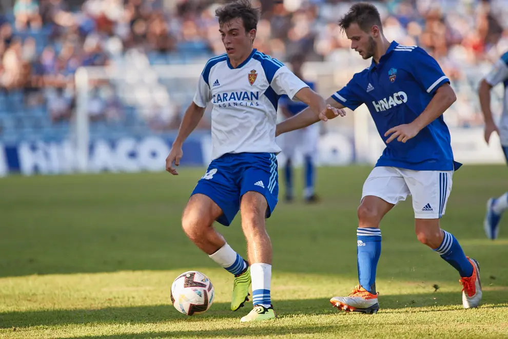 Una imagen del partido Real Zaragoza-Lleida, disputado este sábado.