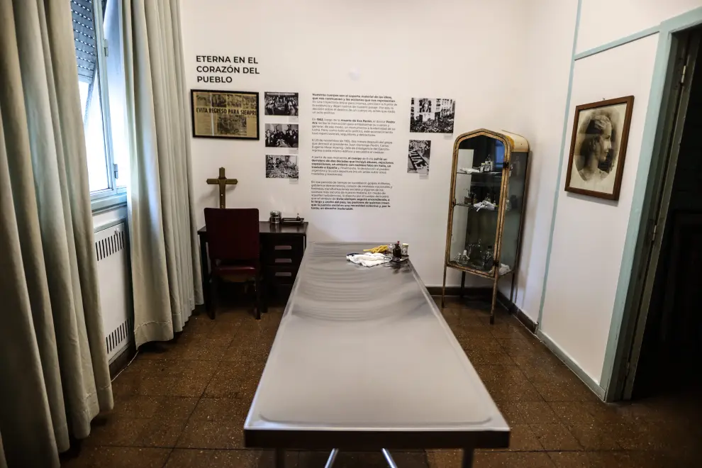 Lugar donde fue embalsamada Eva Perón.