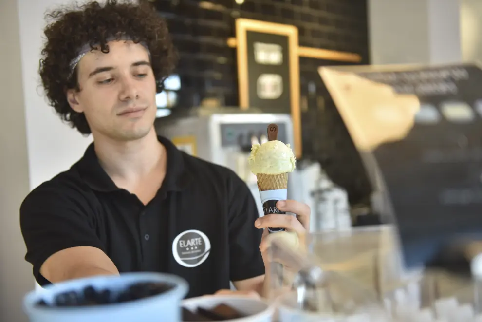 Heladería Elarte, en Huesca, donde venden helados de Bierge.