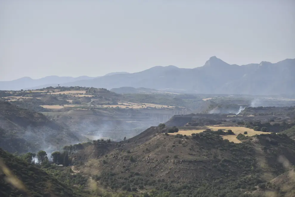 Incendio forestal en Loporzano (Huesca).